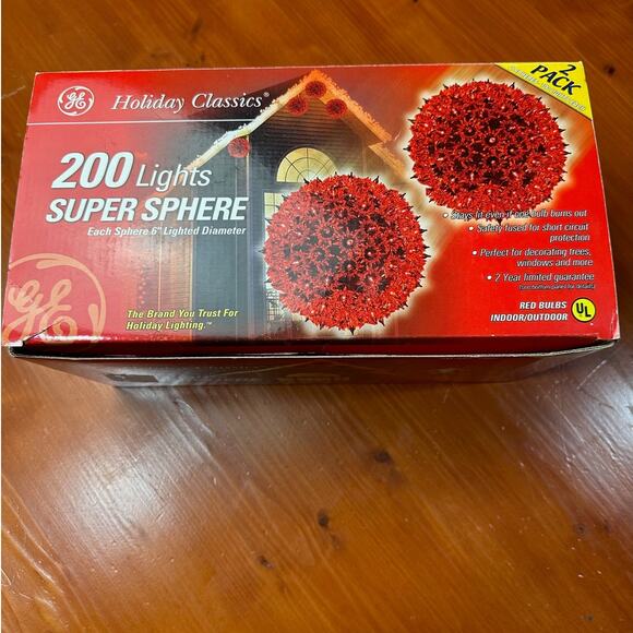 200 Super Sphere Lights-Red - Pk of 2 - Picture 1 of 5